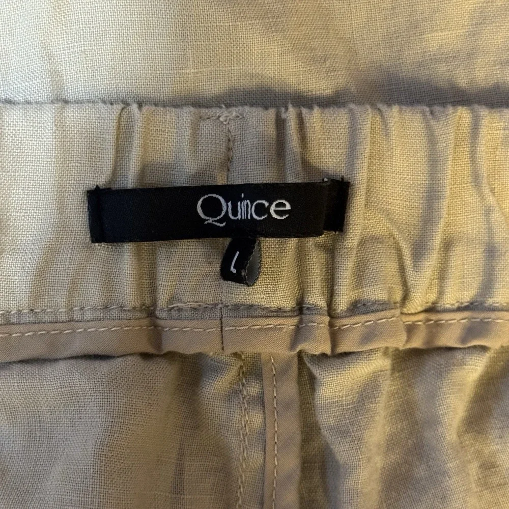 Quince Organic Linen Wide Leg Pants Beige L Coastal Grandma Minimalist